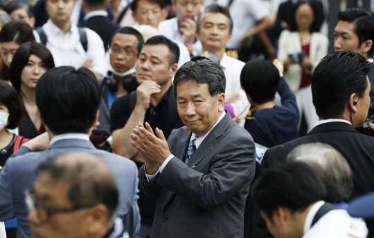에다노 유키오(枝野幸男) 일본 입헌민주당 대표가 지난 7월 4일 도쿄(東京) 유락초에서 참의원 선거 유세를 하고 있다.   연합뉴스